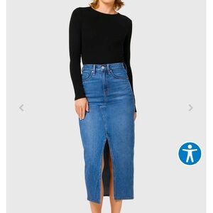 *NWT HUDSON Reconstructed Denim Midi Skirt 27